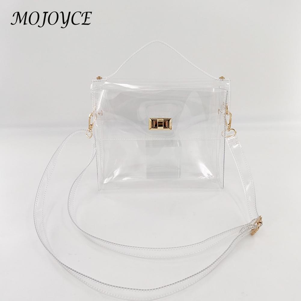 PVC Transparent Chain Shoulder Bag for Women Chic Bag Lady Clear Small Bag Streetwear Casual Ladies Shopping Bags