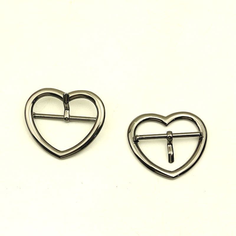 20pcs ID38mm Fashion Metal Heart Pin Buckles Strap Belt Adjust Adjuster Clasp Hook DIY Clothes Shoes Decoration Buckle