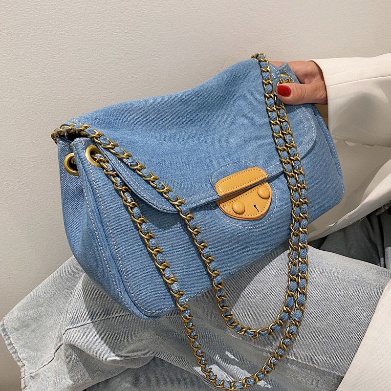 MBTI Canvas Shoulder Bag Casual Woman Blue Daily Shopping Bags 2022 Fashion Bolso Mujer New Arrival Hasp Female Bag