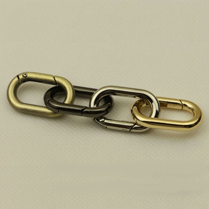 2pcs Metal Spring Oval Ring Buckle Keyring Belt Bag Belt Buckle Dog Leash Snap Clasp Bag Handle Connector Bag Hardware Accessories