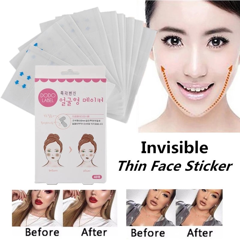 40pcs/box Invisible Thin Face Stickers Face Line Wrinkles Sagging Skin V-Shape Chin Lifting Patch 0.02mm