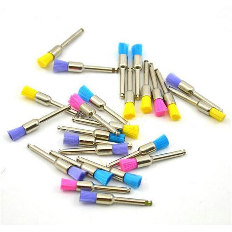 Universal 100pcs New Color Nylon Latch Flat Polishing Polisher Prophy Brushes Toothbrush For Sale