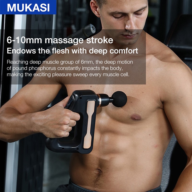 MOKASI Electric Massage Gun 32 Level Gun Fascia Deep Tissue Neck Body Back Muscle Sport Massager Relax Pain Relief Exercise