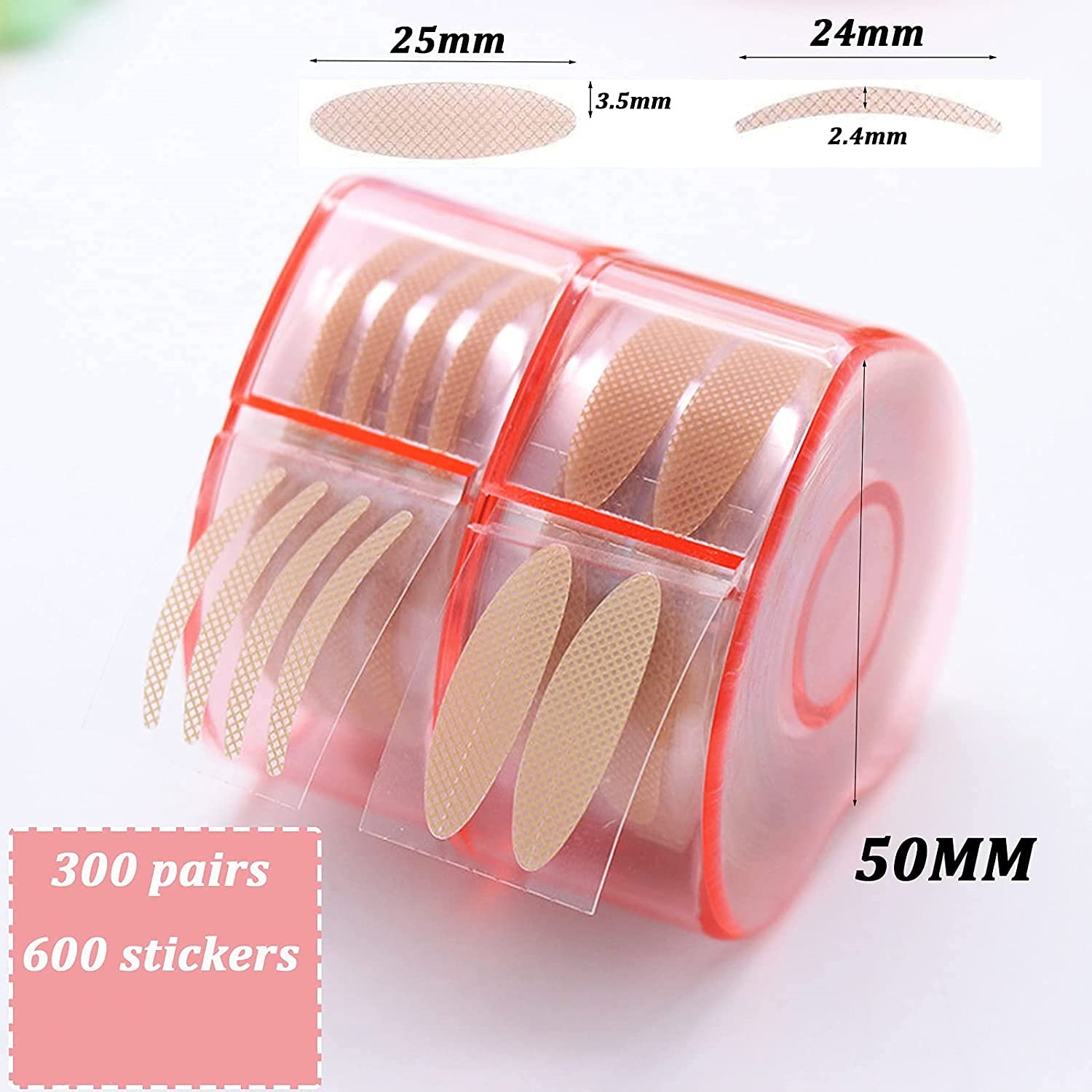 600pcs Invisible Eyelid Sticker Lace Eye Lift Double Strips Eyelid Tape Shadow Makeup Breathable Adhesive Stickers L/S Style