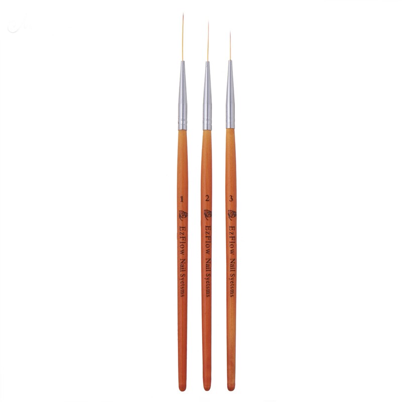 15/20/25mm 3pcs Nail Art Liner Brush Ultra Fine Brush Wooden Handle French Stripe Flower Painting Drawing Pen Manicure Tool