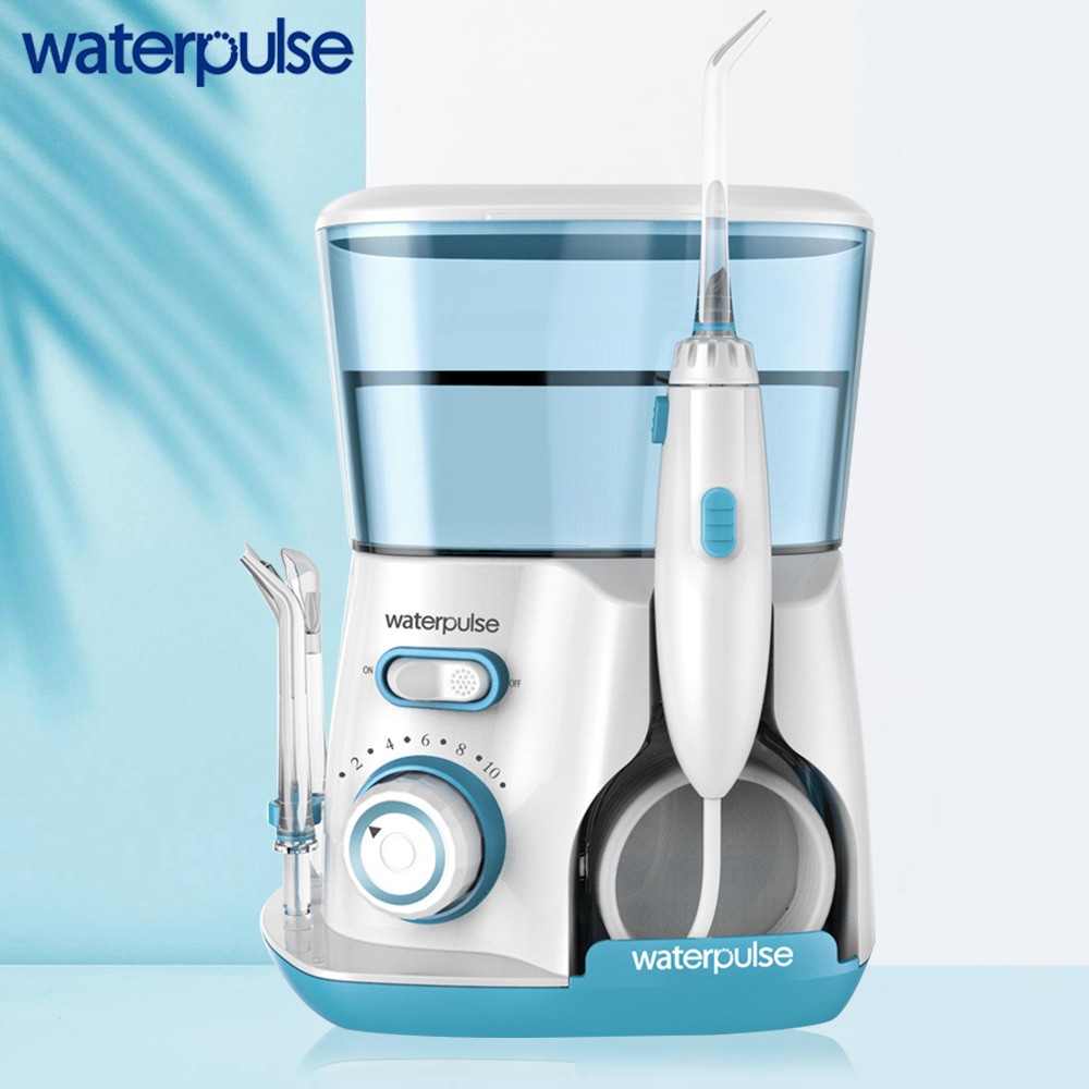 Waterpulse-Water Flosser V300G, Oral Irrigator 5 Pieces, Electric Cleaner, Oral Hygiene Dental Floss 800ml, Cleaning With Water