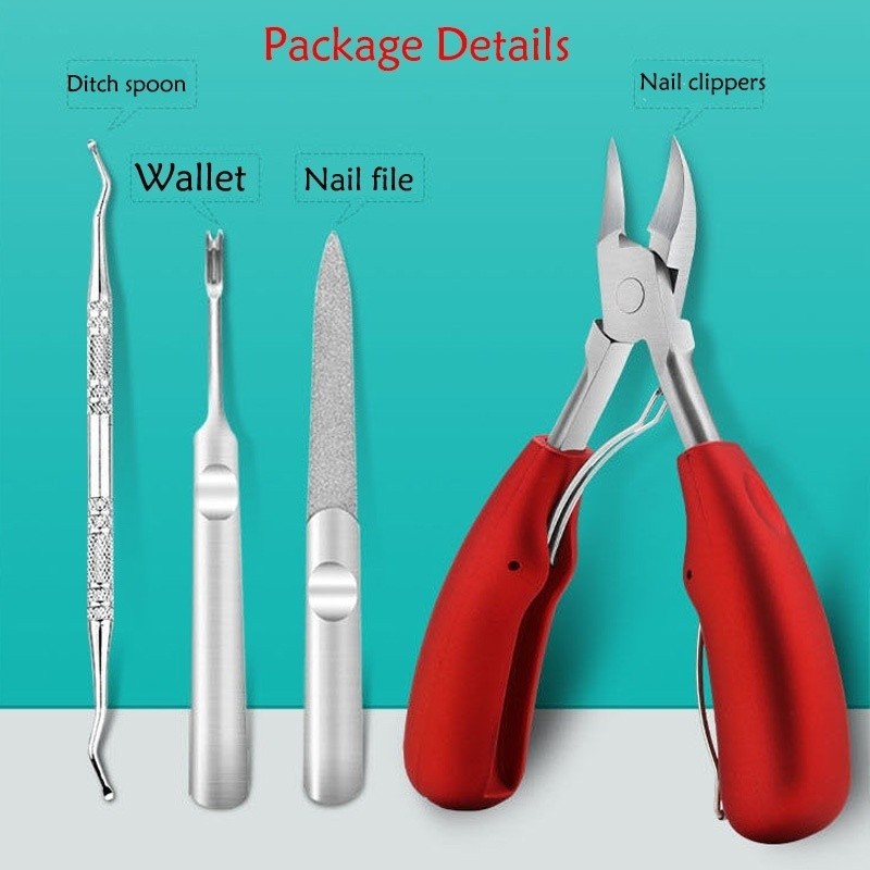 Toe Nail Clippers Nail Correction Thick Ingrown Toenails Nippers Cutters Dead Skin Dirt Remover Pedicure Care Tool 2021