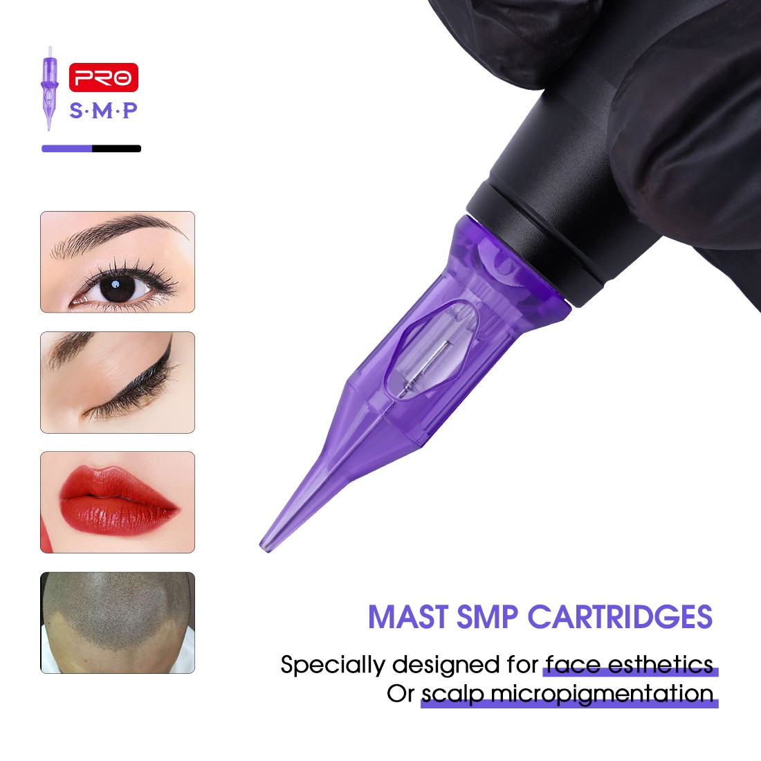 Spider PRO - SMP & PMU Tattoo Cartridge, Micro Needles, Permanent Makeup, Eyebrows, Eyelid, Lips, Microblading