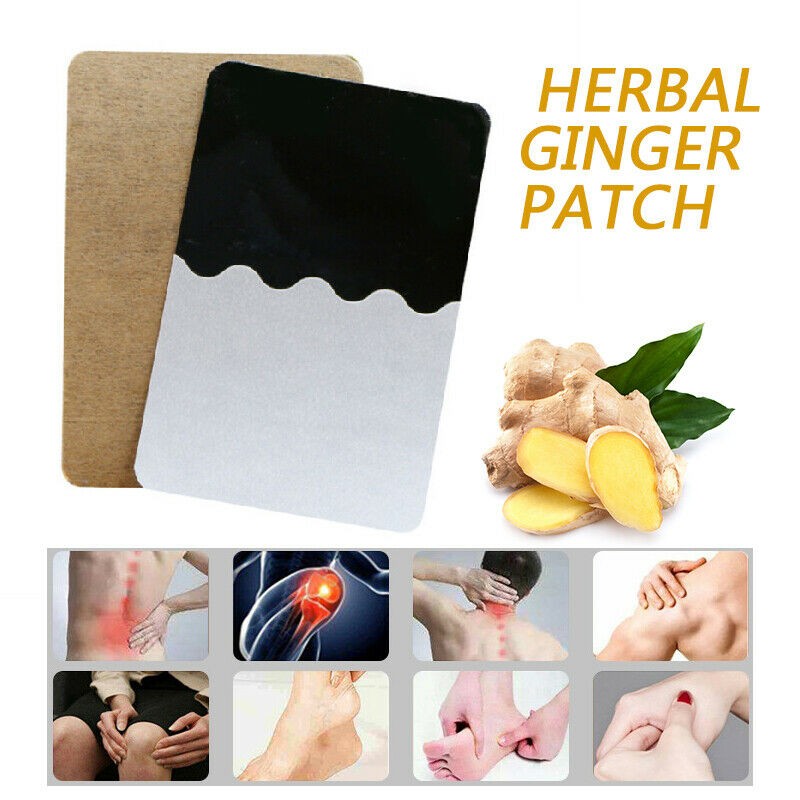 10pcs Ginger Detox Patches Body Neck Knee Pad Herbal Pain Relief Health Care Body Detox Foot Patch Ginger Adhesive Pads TSLM1