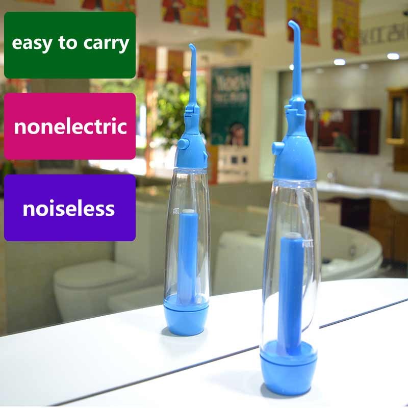 Portable Oral Irrigator Oral Cleaning Wash Your Teeth Water Irrigator Manual Water Selection Dental Flosser Scrubber No Electricity ABS