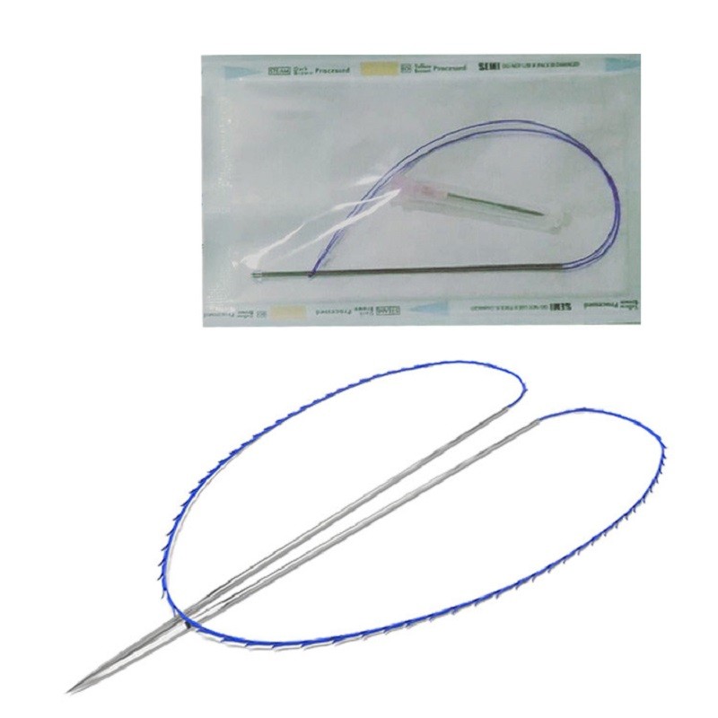 1pc high quality double needle with pdo cog 4D molding cones face lift threading for V-line lifting pdo threading face lift