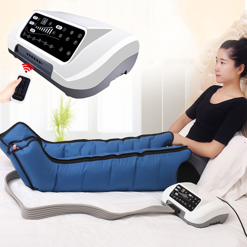 6 Airbags Air Compression Leg Massager With Air Compression Therapy Arm Thigh Waist Pneumatic Air Wraps Pain Relief Remote Control