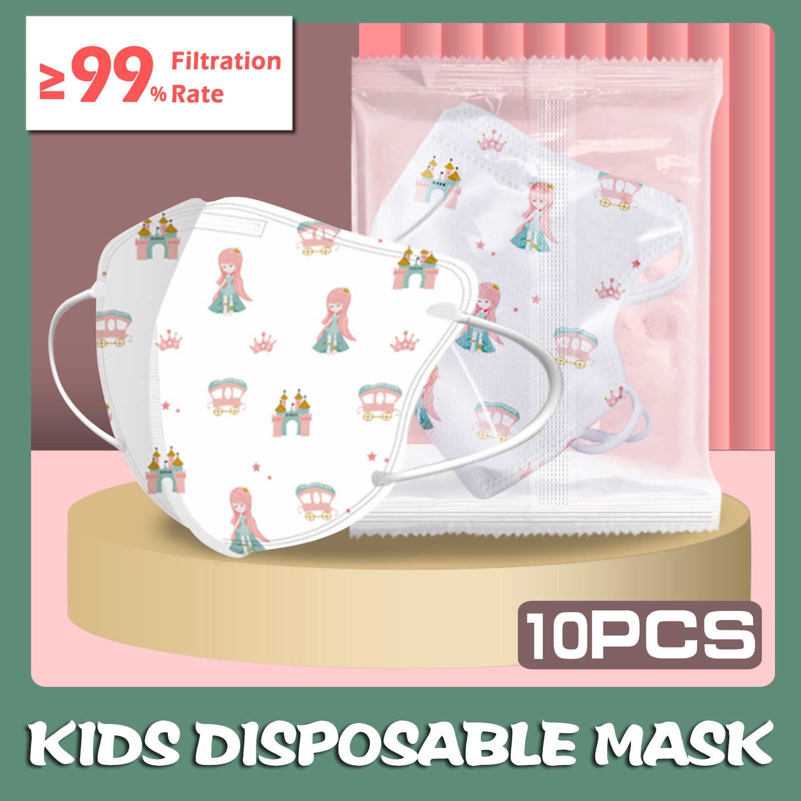 23 Styles 10pcs Kids Masks Children Baby 0-3 Years Old Mask Disposable Face Mask Camouflage Animal Print 4ply Ear Loop Masks