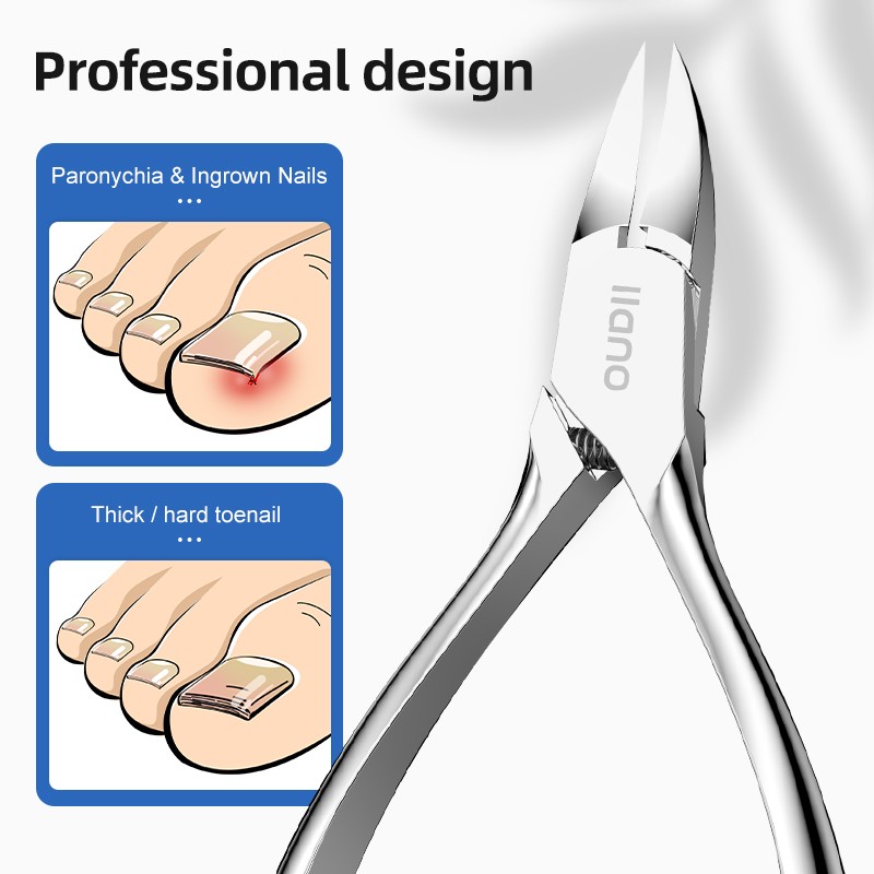 Liano Olecranon Professional Pliers Stainless Steel Manicure Tools Anti Splash Ingrown Paronychia Nail Clippers Hand Foot Care