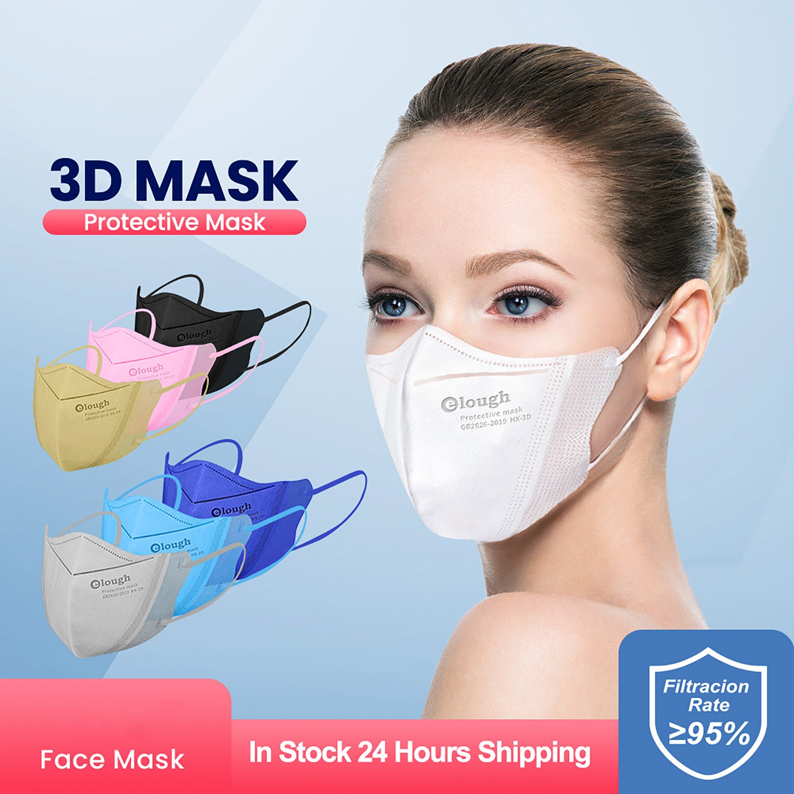 10pcs Aldult's KN95 Mask Mascarillas Pure Color FFP2 CE Mask Mascarillas FPP2 Face Masks Breathable Mouth Cover Face Mask