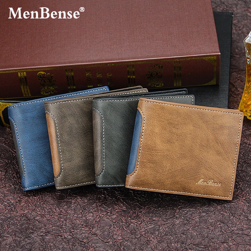 Men's Leather Wallet Business Foldable Luxury Wallet Billfold Slim Cowhide Credit Card Holder Insert Coin Purse 2022 Men