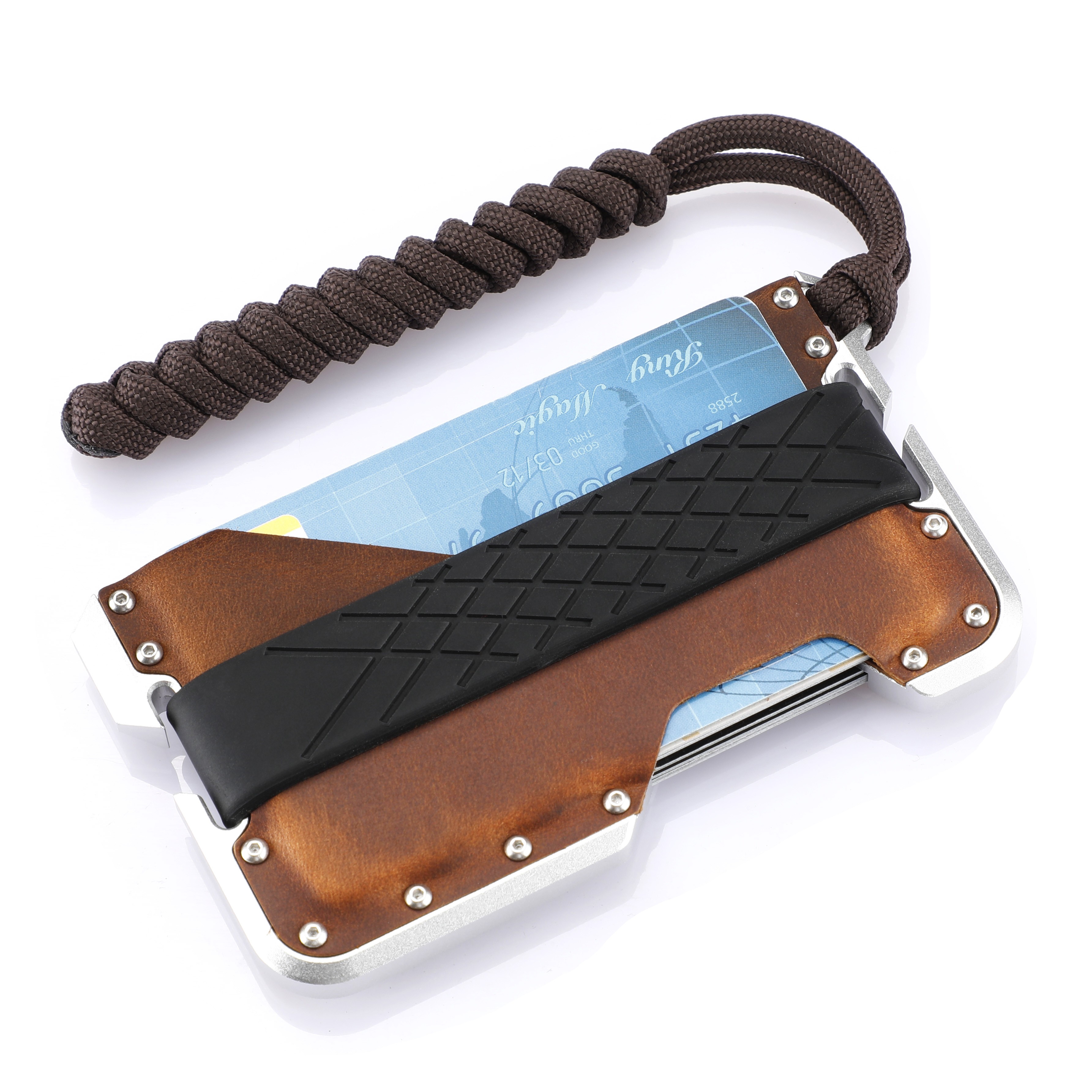 Genuine Rfid Leather Card Holder for Men Simple Metal Credit Card Wallet 2021