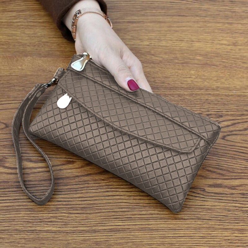 Fashion Women Leather Wallet Female Purses Zipper Wallet Ladies Coin Card Holders Waterproof Portable Phone Wallet