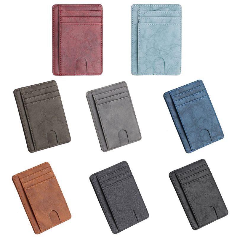 Slim rfid blocking leather wallet credit id card holder money purse for men women fashion bag