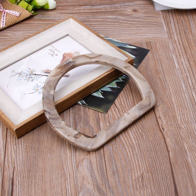 D Round Shape Bamboo Wood Resin Bag Handle For Handbag Hand Purse Frame DIY Bags Accessories New Fashion Bag Handles