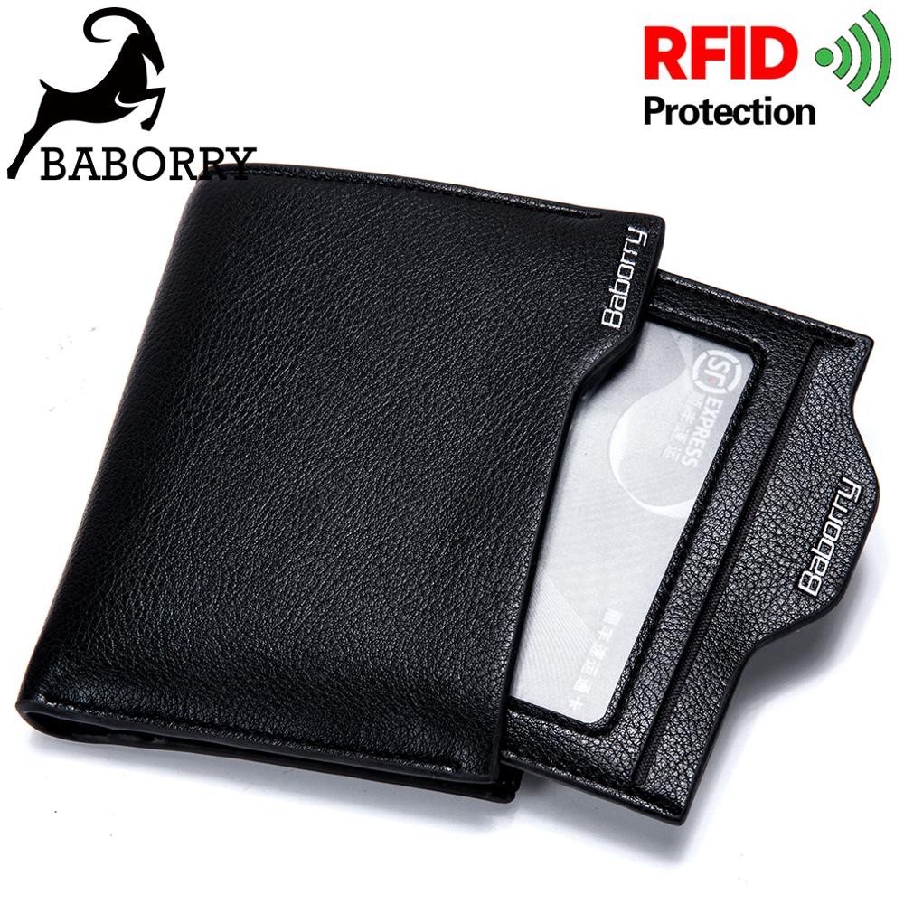 Baborry - men's wallet with RFID lock, id card holder, credit card wallet, rfid wallet