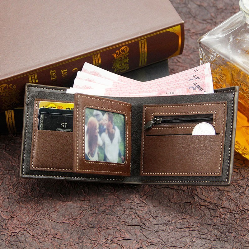 Men's Leather Wallet Business Foldable Luxury Wallet Billfold Slim Hipster Credit Card Holders Insert Coin Purses Vintage Walls