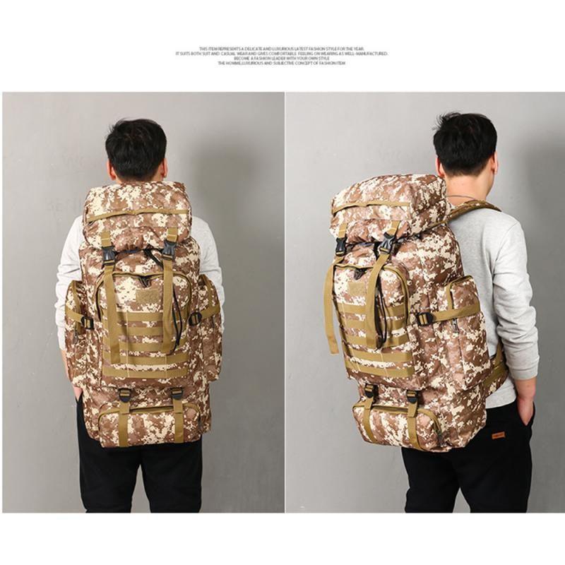 80L Outdoor Sports Tactical Backpack Large Capacity Oxford Fabric Waterproof Men Camping Hiking Hunting Bag Travel Bag