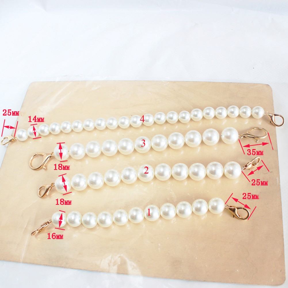 اللؤلؤ حزام للحقائب ملحقات الحقائب اليدوية محفظة حزام مقابض لطيف سلسلة من الخرز حمل النساء أجزاء الفضة/الذهب/الأسود المشبك
