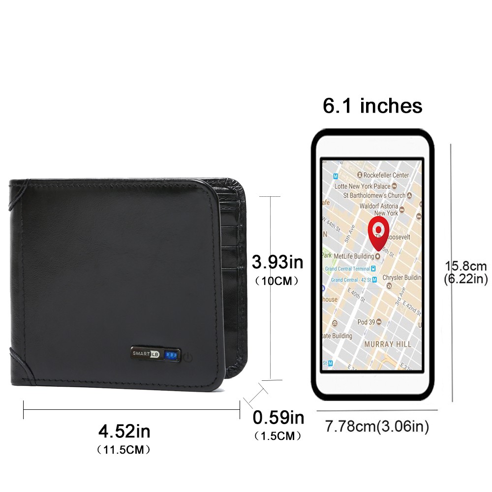 Anti-lost Bluetooth Tracker Wallet Leather Man Card Holder Free Engraving Men Gift for Father Christmas