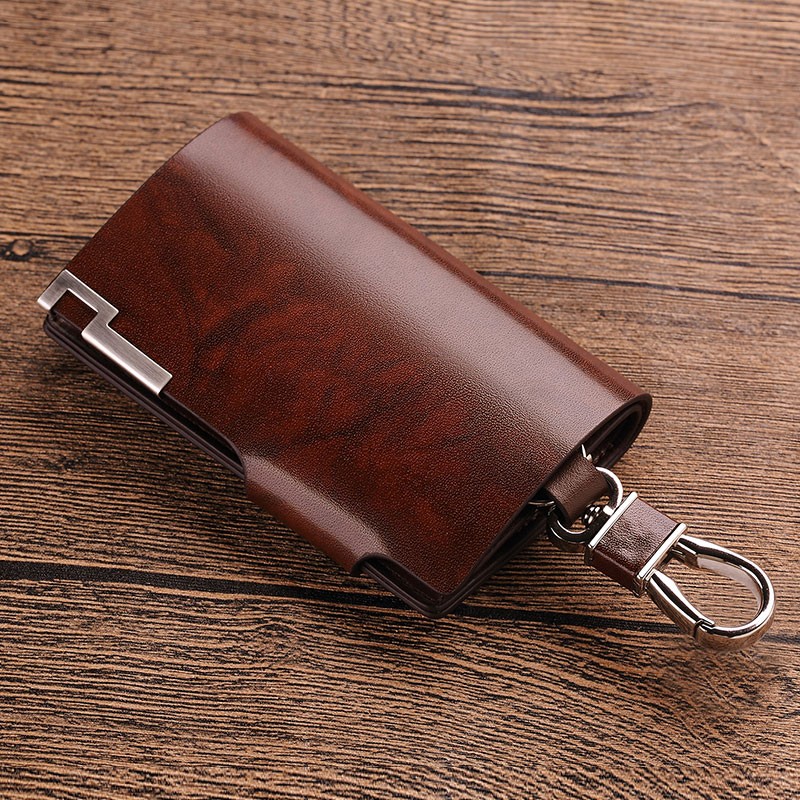 Williapolo Fashion Cowhide Leather Pillow 6 Rings Key Holder Unisex Solid Wallet PL176112