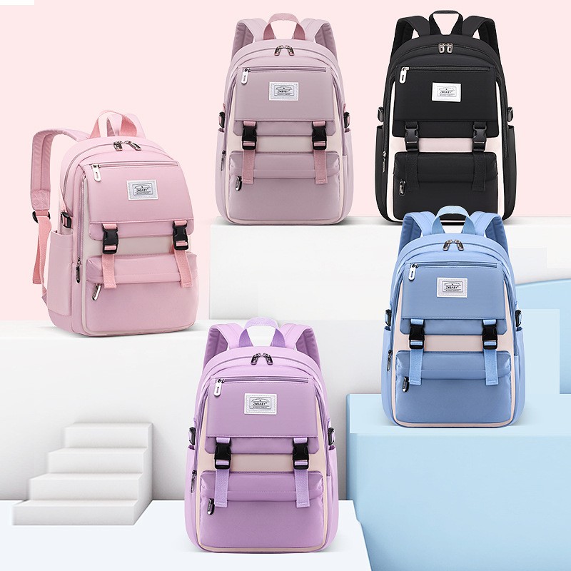 2021 Children Backpack New Large Capacity School Bags Teenagers Leisure Backpack Lightweight Wearable British Style