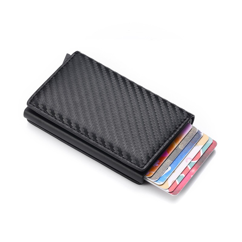 Carbon Fiber Anti RFID Bank Card Holder Men Women Business Credit Card Holder Card Holder Wallet Leather Case Bag Popwallet Logo Dropshipping