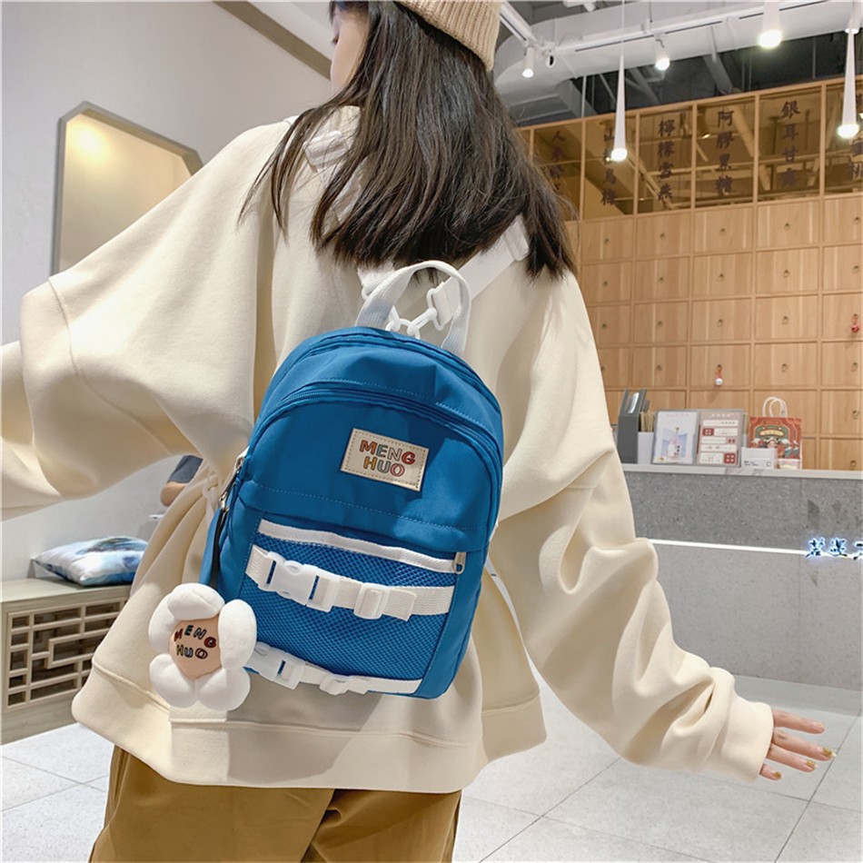 Small Multi-purpose Women's Cute Backpacks Korean Sweet Girls Waterproof Nylon Schoolbags Casual Shoulder Bags Handbag Purses