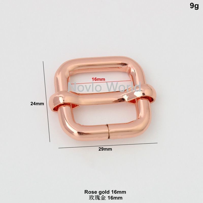 10-50pcs 6 colors 4 size 16mm 20mm 26mm 33mm rose gold slider buckle DIY strap tape roll buckle strap adjuster tri-slide buckle