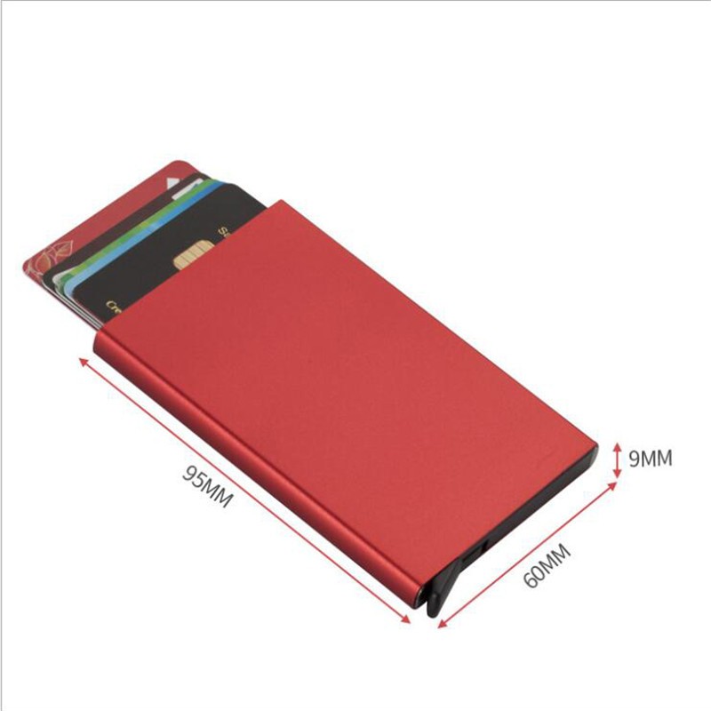 Anti-theft ID Credit Card Holder Porte Carte Thin Aluminum Metal Wallets Pocket Bank Box Women Men Credit Card Box