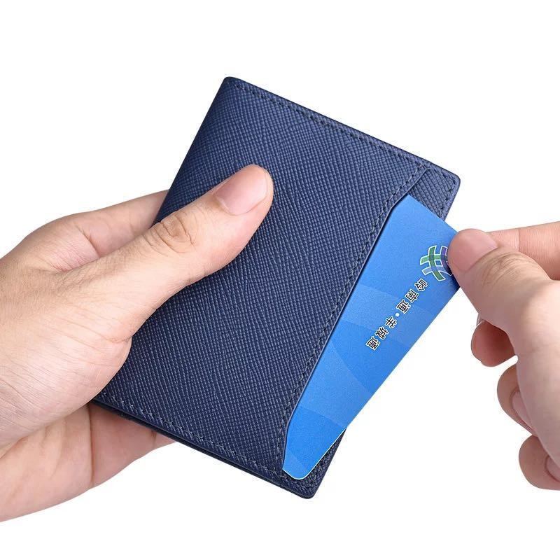 WilliamPolo - Genuine Leather Small Wallet for Men, Slim Men's Wallet, Luxury Brand, Card Clip, Slim Leather Wallet, Retro Short Wallet