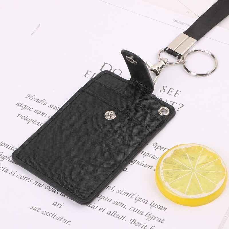 Universal ID Card Holder with Key Ring and Neck Lanyard for Men Women Kids Work Office School 5 Colors New 2019