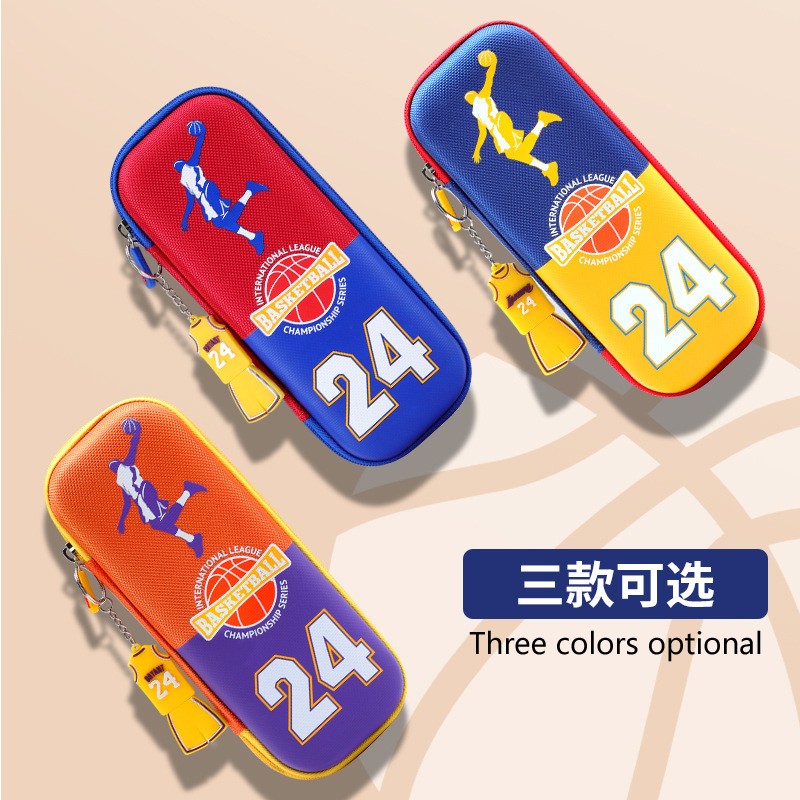 Pen bag boy girl primary school students high school three-storey stationery basketball double-layer waterproof cool pencil case