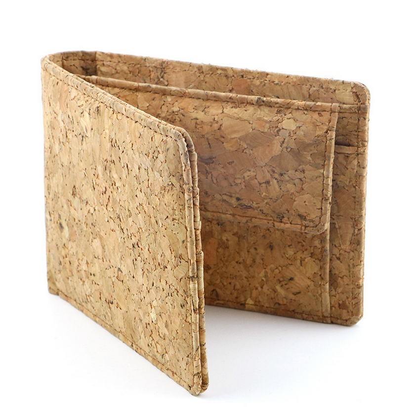 New Rustic Cork Men's Short Wallets Bifold Men's Wallet Eco Friendly Cork Billfold Card/ID Holder Luxury Business Foldable Wallet