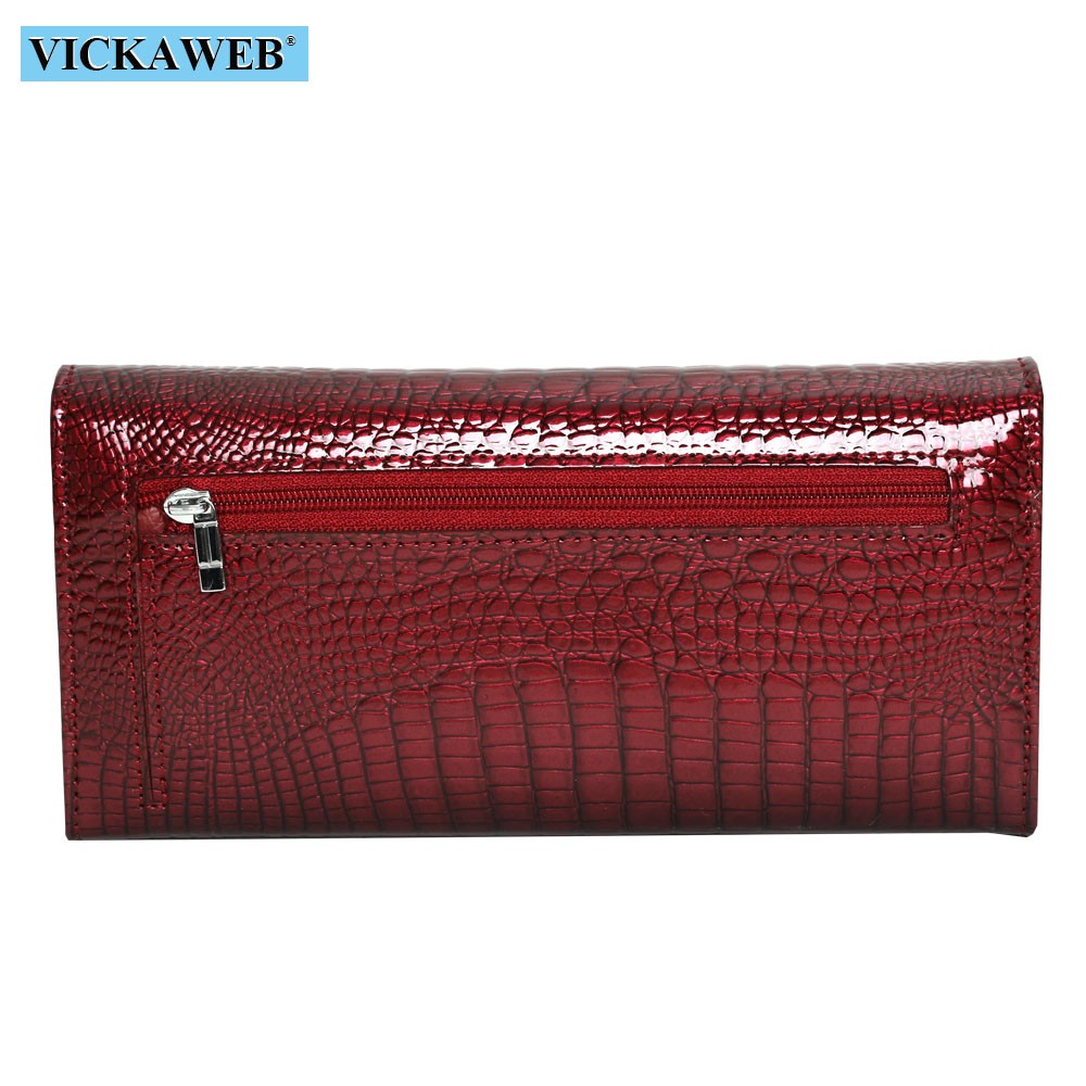 Women's Genuine Leather Magnetic Clip Wallet Fashion Long Wallet Card Holder Free Gift