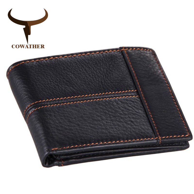 COWATHER - Genuine cowhide leather men's wallet, high quality, paste, dollar price, carteira masculina, original brand, 100%