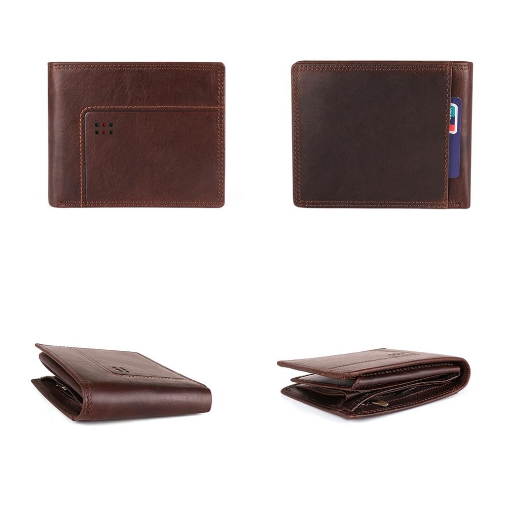 GENODERN New Rfid Bifold Mens Wallets Business Men's Wallet Male With Coin Pocket Portomonee Card Holder Photo Holder Small Wallet