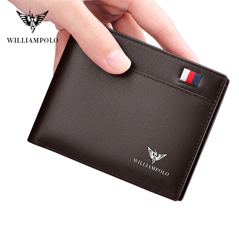 WilliamPOLO Men's Card Holder Genuine Leather Bifold, WilliamPOLO Men's Card Holder Genuine Leather Bifold