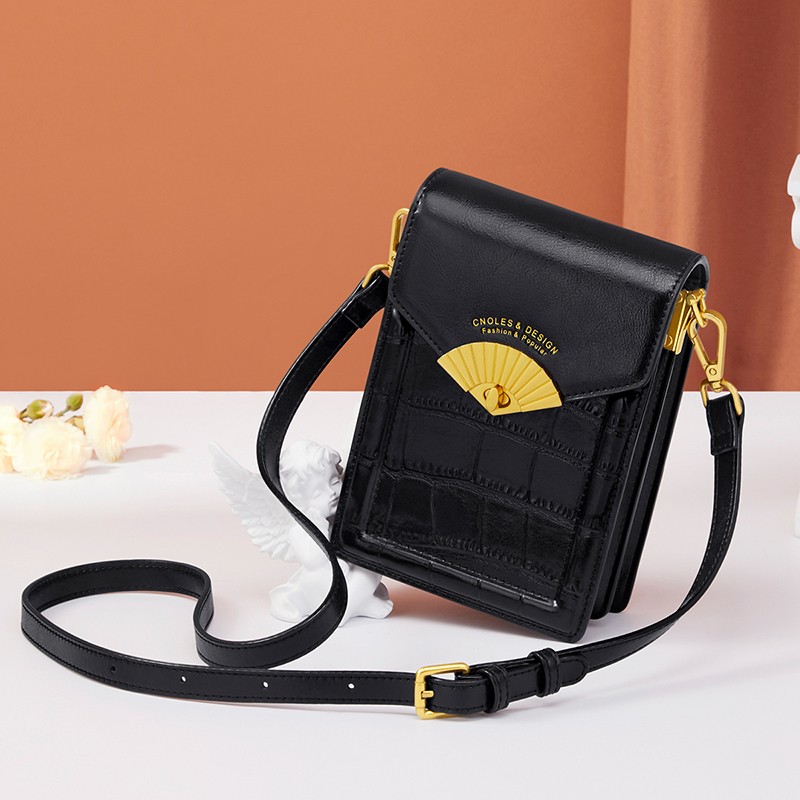 Cnoles Mobile Phone Small Crossbody Bags For Women Shoulder Bag Messenger Bag Ladies Designer Brand Bags Fan Shaped Hardware