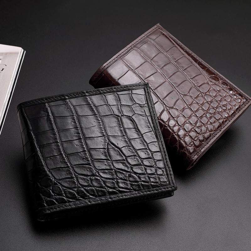 Crocodile Genuine Leather Wallet Luxury Design Clutch Wallet for Men High Quality Wallet Brown Black Crocodile Bifold