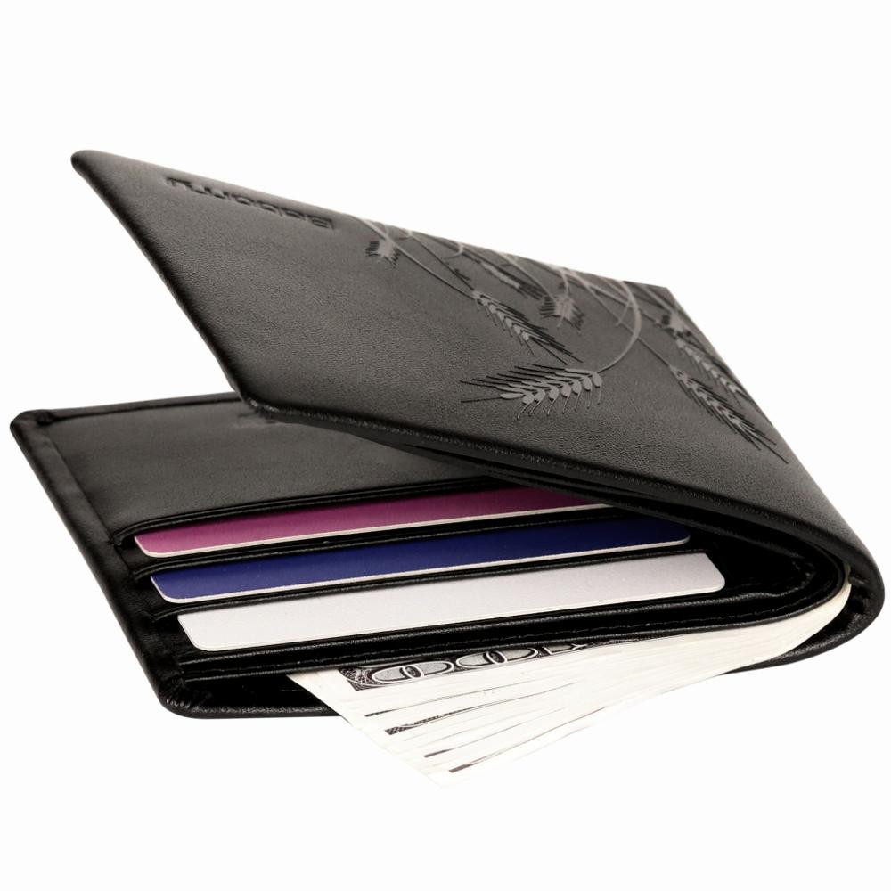 New 100% Genuine Leather Wallet Men Brand New Purses For Men Black Bifold Luxury Wallet 2022