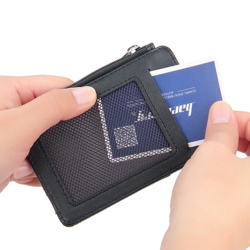 Men Small Credit Card Holder PU Leather Wallet Male Travel Slim Casual Money ID Card Coin Purse Change Business Pocket