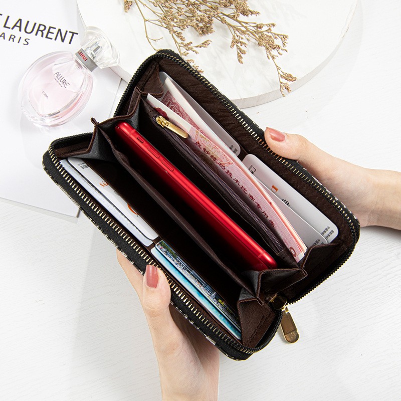 DNRXBD Long Women Wallet New Female Purses Coin Purse Card Holder Women Leather Wallets Clutch Bag Money Bag Purses Carteira