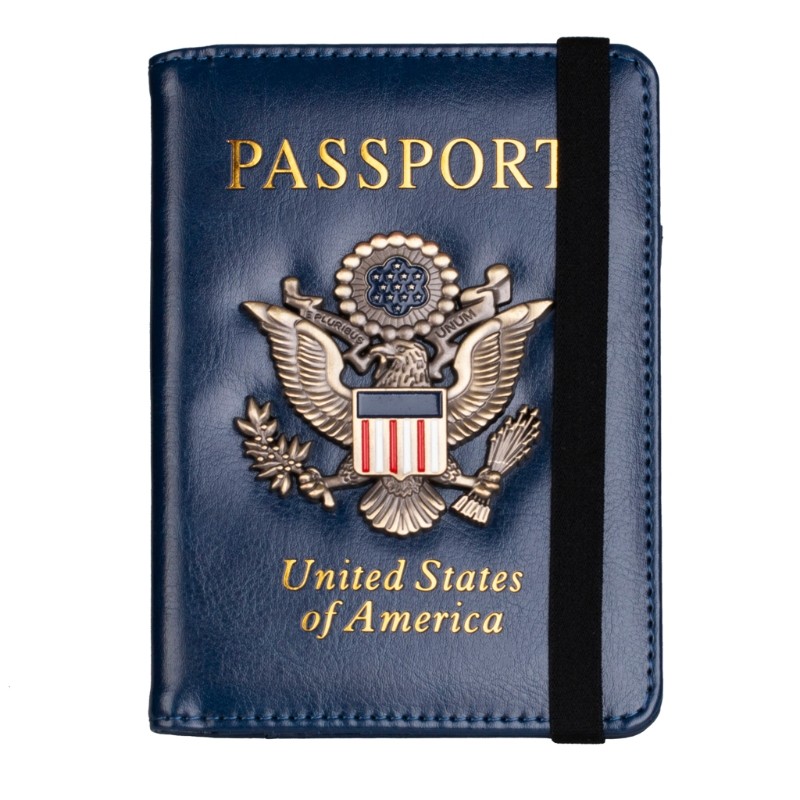 USA USA RFID Men Passport Wallet Cover Holder