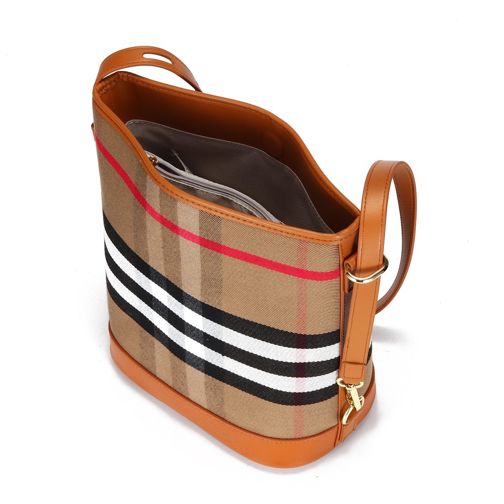 Ladies tote bag new trend leather messenger bag fashion one shoulder large capacity passenger plaid bucket bags women